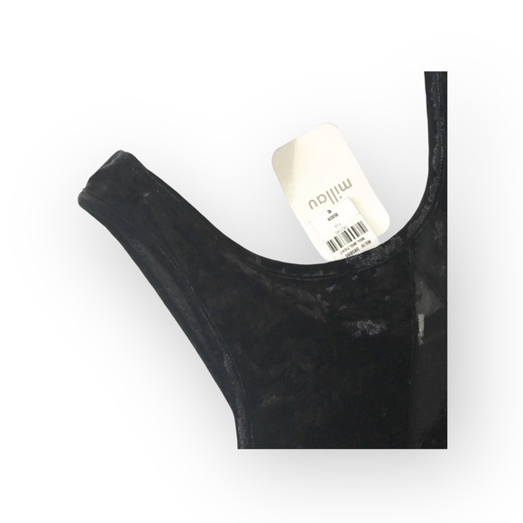 new LF Millau ϟ Cut Out Mesh Bolt Sleeveless Dress ϟ Black Velvet ϟ Small - Picture 5 of 13